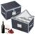 VERONLY Wine Glass Storage Box with Dividers Holds 24 Stemware Storage Cases or China Crystal Glassware Containers with Handles and Lable Window (15.5″ x 12.5″x10″)-Set of 2 Grey